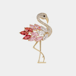 Rainbow Flamingo Bird Statement Brooch - Perimade & Co.