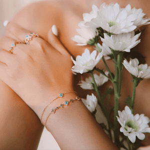 Rainbow Four Leaf Clover Charm Bracelet - Perimade & Co.