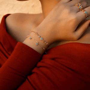 Rainbow Four Leaf Clover Charm Bracelet - Perimade & Co.