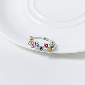 Rainbow Gemstone Leaf Branch Stacking Ring - Perimade & Co.