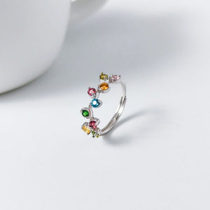 Rainbow Gemstone Leaf Branch Stacking Ring - Perimade & Co.