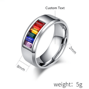 Rainbow LGBTQ Pride Colored Gem Ring