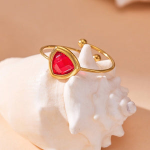 Rainbow Trillion Cut Crystal Bypass Open Ring - Perimade & Co.