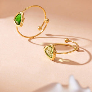 Rainbow Trillion Cut Crystal Bypass Open Ring - Perimade & Co.