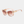 Sunglasses with a rose gold frame and brown gradient lenses on a light gray background