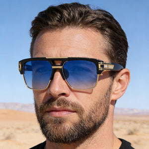 Retro Gold Black Square Frame Sunglasses - Perimade & Co.
