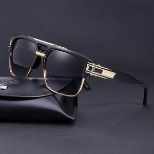 Retro Gold Black Square Frame Sunglasses - Perimade & Co.