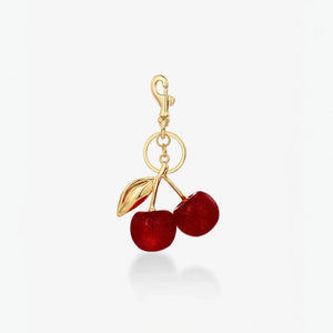Retro Red Cherry Tote Bag Charm Keychain - Perimade & Co.