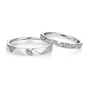 Rhombus Couple Matching Band Ring - Perimade & Co.