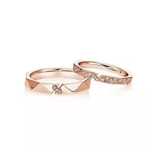 Rhombus Couple Matching Band Ring - Perimade & Co.