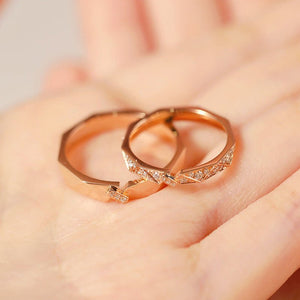 Rhombus Couple Matching Band Ring - Perimade & Co.