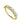 Gold ring with heart-shaped gemstones on a white background