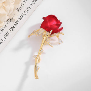 Rose Flower Red Blue Wedding Brooch - Perimade & Co.