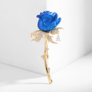 Rose Flower Red Blue Wedding Brooch - Perimade & Co.