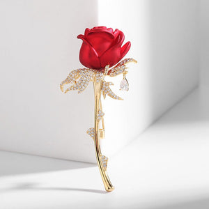 Rose Flower Red Blue Wedding Brooch - Perimade & Co.