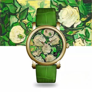 Roses Beetle 36 mm Round Leather Watch - Perimade & Co.