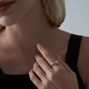 Round Brilliant Moissanite Stacking Open Ring - Perimade & Co.
