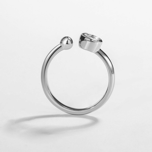 Round Brilliant Moissanite Stacking Open Ring - Perimade & Co.