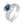 A collection of six moissanite cocktail rings with pave settings, displayed in a variety of colors including colorless, blue, yellow, red, and green.