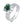 A collection of six moissanite cocktail rings with pave settings, displayed in a variety of colors including colorless, blue, yellow, red, and green.