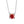 Necklace with a red gemstone pendant on a white background