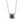 A round color moissanite pendant necklace with a red hue, set in a silver mounting on a chain.
