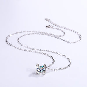 Round Color Moissanite Pendant Necklace - Perimade & Co.