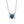 A round color moissanite pendant necklace with a red hue, set in a silver mounting on a chain.