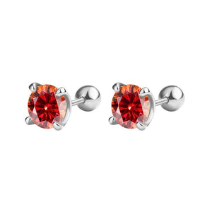 Round Color Moissanite Wedding Stud Earrings - Perimade & Co.