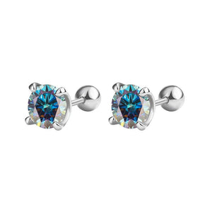 Round Color Moissanite Wedding Stud Earrings - Perimade & Co.