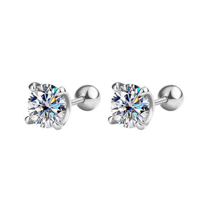 Round Color Moissanite Wedding Stud Earrings - Perimade & Co.