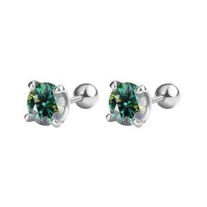 Round Color Moissanite Wedding Stud Earrings - Perimade & Co.