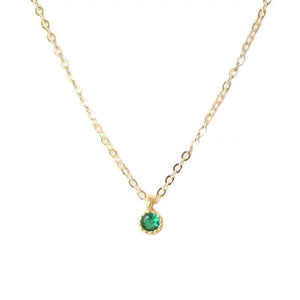 Round Cut Emerald Pendant Necklace - Perimade & Co.