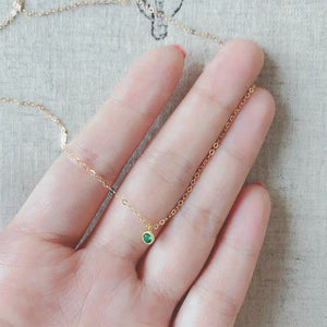 Round Cut Emerald Pendant Necklace - Perimade & Co.