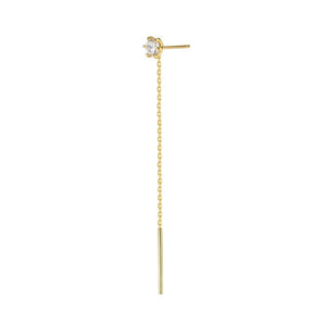 Round CZ Long Chain Bar Ear Jacket Earrings - Perimade & Co.