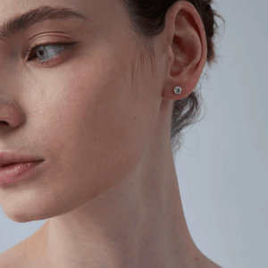 Round Moissanite Ball End Stud Earrings - Perimade & Co.