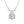 A round moissanite gemstone pendant set in a gold-colored mounting, displayed on a gold chain.