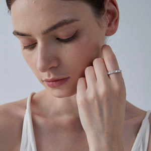 Round Moissanite Eternity Wedding Band Ring - Perimade & Co.