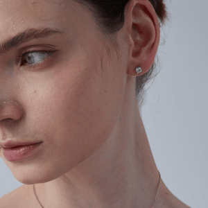 Round Moissanite Wedding Stud Earrings - Perimade & Co.