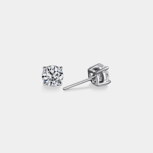 Round Moissanite Wedding Stud Earrings - Perimade & Co.