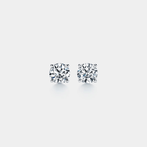 Round Moissanite Wedding Stud Earrings - Perimade & Co.