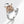 Silver and rose gold ring with steering wheel design on a white background