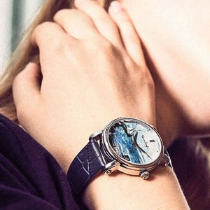 Saintes Maries 36 mm Round Leather Watch - Perimade & Co.