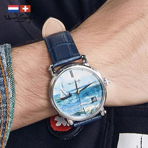 Saintes Maries 44 mm Round Leather Watch - Perimade & Co.