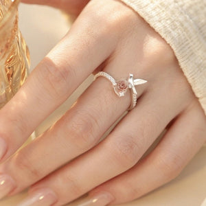 Sculpted Bird Pink Rose Bypass Stacking Ring - Perimade & Co.