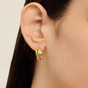 Sculptural Interwoven Triple Hoop Earrings - Perimade & Co.