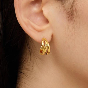 Sculptural Interwoven Triple Hoop Earrings - Perimade & Co.