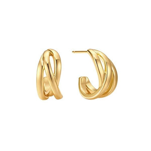 Sculptural Interwoven Triple Hoop Earrings - Perimade & Co.
