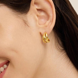 Sculptural Interwoven Triple Hoop Earrings - Perimade & Co.