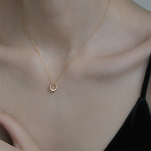 Sculptural Organic Circle Pendant Necklace - Perimade & Co.